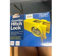 Streetwize Guardian Trailer Hitch Lock SWTT125 - Heavy Duty Anti-Theft Coupling Lock for 50mm Pressed Steel Hitches, Recessed Lock Guard, High Visibility, 2 Keys