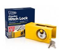 Streetwize Guardian Trailer Hitch Lock SWTT125 - Heavy Duty Anti-Theft Coupling Lock for 50mm Pressed Steel Hitches, Recessed Lock Guard, High Visibility, 2 Keys