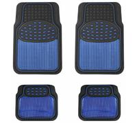 Streetwize Heavy-Duty Rubber Car Mat Set - Blue Trim