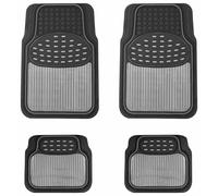 Streetwize Heavy-Duty Rubber Car Mat Set - Chrome Trim