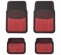 Streetwize Heavy-Duty Rubber Car Mat Set - Red Trim