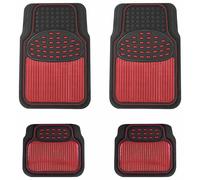 Streetwize Heavy-Duty Rubber Car Mat Set - Red Trim