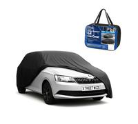Streetwize Medium Car Cover - Water Resistant, Breathable Full Protection from Dust, Dirt, Bird Droppings, UV Rays & Snow - Elasticised Fit with Buckle Strap - 432x165x117 cm