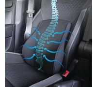 Streetwize - Memory Foam Back Support Cushion, Breathable with Cooling Air Pockets, Secure Locking Clips & High Air Flow Back Rest For Home Office Chair Car Seat Back Pain Relief SWMAS5