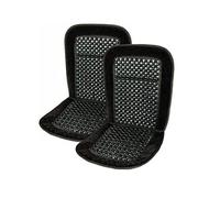 Streetwize - Pack of 2 Heavy Duty Universal Wooden Seat Beaded Cover Seat Cushions | Elastic Strap For Easy Installation | Drivng Aid