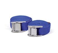 Streetwize - Pair of Blue 2.5m Buckle Straps - Cargo Straps, Luggage Straps, Tensioning Belt with a Heavy Duty Metal Buckle - Lightweight and Compact Ideal For Securing Kayaks and Canoes