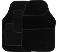 Streetwize SWBCM Velour Car Floor Mat Set of 4, Anti-Slip Car Mats - Car Interior Accessory (Black)