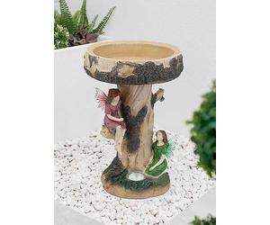 Streetwize Solar Fairy Bird Bath White