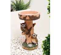 Streetwize Solar Owl Bird Bath White