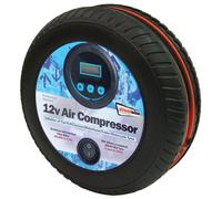 Streetwize - Tyre Shaped Air Compressor -12V - 250 PSI - Tyre Inflator, Digital Pressure Gauge (SWAC15)