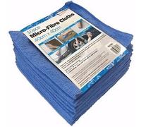 Streetwize Super Soft & Ultra Fine Microfibre Cleaning Cloths for Car Polishing, Washing, Waxing and Home Dusting & Cleaning - Blue (Pack of 10)