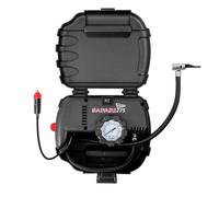 Streetwize SWAC11 Safari Air Compressor - Portable Tyre Inflator with Work/Warning Lights, Analogue Pressure Gauge, 12v Power Cable, Case