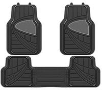 Streetwize SWCM101 Celebrity Deluxe Car Mat Set [Set of 3], Black, Rubber Car Mat Set with Full Cross Rear Mat, Anti-Slip Backing