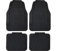 Streetwize SWCM103 Splendour Car Mat Set [Set of 4], Black, Rubber Car Mat Set with 2 Front Mats + 2 Back Mats, Heel Pad, Anti-Slip Backing