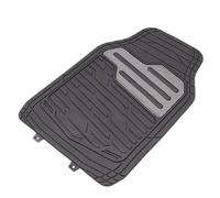 Streetwize SWCM127 Adonia Rubber Mat Set 4 Pieces With Metallic Carbon Heel Pad - Silver