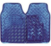 Streetwize SWUXM2 Vision Checker Mats - Car Mats w/Anti-Slip Backing, Metallic Style