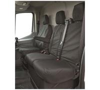 Streetwize SWVSC4 VW Transporter T5 & T6 2010 Tailored Van Seat Protectors - Black, Waterproof Polyester Car Seat Cover with Elasticated Hems, Central Zip
