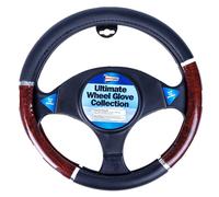 Streetwize SWWG1 Wood Effect Luxury Steering Wheel Glove, 37-39 cm, Black