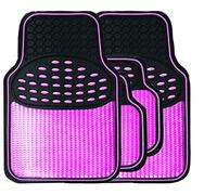 Streetwize Car Mat Set SWTP7 Revelation - 4-Piece Metallic Anti-Slip, Heavy-Duty, All-Weather (Pink)