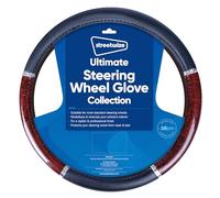 Streetwize - Ultimate Anti-Slip Steering Wheel Cover, Breathable Wheel Protector - 37-39cm Diameter Wheels (Walnut Wood Effect)