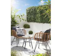 Streetwize Wicker Bistro Set with Grey Cushions Grey