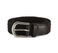 Streeze 30mm Stretch Belt - Braided Elastic Webbed Belt with Silver Metal Buckle (Medium, Brown)