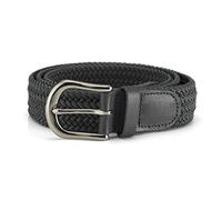 Streeze 30mm Stretch Belt - Braided Elastic Webbed Belt with Silver Metal Buckle (Small, Dark Grey)