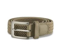 Streeze 32mm Elasticated Stretch Belt - Braided Elastic Webbed Belt with Silver Rectangular Buckle Available in 5 colours and 6 Sizes (Beige, Small)