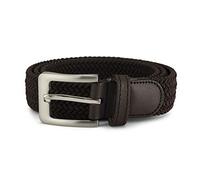 Streeze 32mm Elasticated Stretch Belt - Braided Elastic Webbed Belt with Silver Rectangular Buckle Available in 5 colours and 6 Sizes (Brown, Medium)
