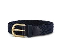 Streeze Ladies Stretch Belts - 5 Sizes Elasticated Woven Braided Fabric. 1 inch Wide with Gold Buckle (Medium, Navy)