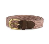 Streeze Ladies Stretch Belts - 5 Sizes Elasticated Woven Braided Fabric. 1 inch Wide with Gold Buckle (Small, Pink)