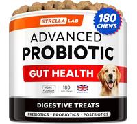 STRELLALAB Advanced Probiotics for Dogs Gut Health - Pre, Post & Probiotic Treats - Dogs Digestive Health Sensitive Tums Support - All Breeds & Ages - Dog Probiotics for Gut Health (180 Ct)