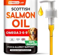 STRELLALAB Salmon Oil for Dogs & Cats - Natural Omega-3-300ml Fish & Krill