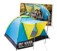 STREND PRO Camping Tent 4 People 205 x 205 x 120 cm - Tent with Awning - Pop Up Tent with Awning, Dome Tent Waterproof, Large Tent for Holidays & Festivals