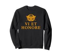 Strength and Honor in Latin with Roman Eagle and Wreath Sweatshirt