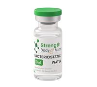 Strength Body & Mind Bacteriostatic Water, 1-Pack 10mL Glass Vials, Reconstitution Solution with 0.9% Benzyl Alcohol, Laboratory Supply