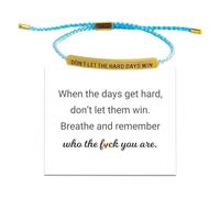 Strength Bracelet, Don't Let the Hard Days Win Bracelet for Family Friends Girls,Adjustable Braided Rope Engraved Bracelets,Inspirational Bracelets Jewelry Gifts for Women Girls