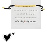 Strength Bracelet for Women, Dont Let The Hard Days Win Bracelet Women Adjustable Rope, Gold Bracelets Womens Encouraging With Card, Suitable for Daily Wear By Family Friends and Girls