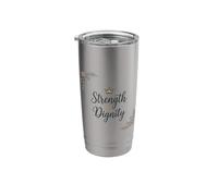 Strength & Dignity Crown Floral Empowering Christian Design Stainless Steel Insulated Tumbler
