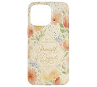 Strength Dignity Proverbs 31:25 Pastel Floral Christian Case for iPhone 15 Pro Max