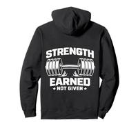 Strength Earned Not Given Gym Workout Motivation Pullover Hoodie