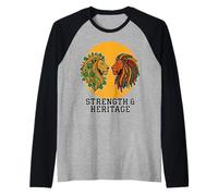Strength & Heritage Two Lions Half Jamaican Half Irish Roots Raglan Baseball Tee