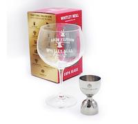 Strength & Honour | 1 x Whitley Neill Handcrafted Crystal Copa Balloon Goblet Gin Glass & 1 x Stainless Steel Measure Jigger
