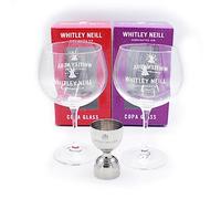 Strength & Honour | 2 x Whitley Neill Handcrafted Balloon Copa Goblet Gin and Tonic Glass & 1 x Measure Jig