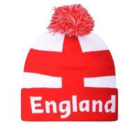 Strength & Honour England Hat Bobble Beanie for Mens,Women's Merchandise Gift Secret Santa (UK, Alpha, One Size, Red White)
