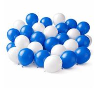 Strength & Honour | Latex Balloons, 100-Pack | 12 inch Helium Party Decorations for Birthday, Wedding, Anniversary | Durable & Vibrant | FREE 20m Ribbon in Random Colour (100 x Blue & White Balloons)
