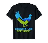 Strength in Flight Glory in Sight Bird Mountain Design T-Shirt
