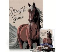 Strength in Grace Horse 1000 Pieces Jigsaw Puzzles for Teenagers Brain Skill Leisure Time Exact Edge Thoughtful Gift 38x52cm