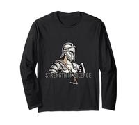 Strength in Silence Warrior Spartan Design Long Sleeve T-Shirt