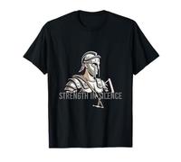 Strength in Silence Warrior Spartan Design T-Shirt